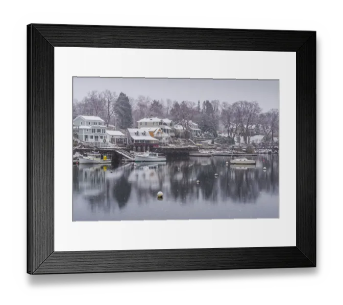 Framed Print : USA, Massachusetts, Cape Ann, Gloucester, Annisquam, Lobster Cove, early winter Framed Print : USA, Massachusetts, Cape Ann, Gloucester, Annisquam, Lobster Cove, early winter