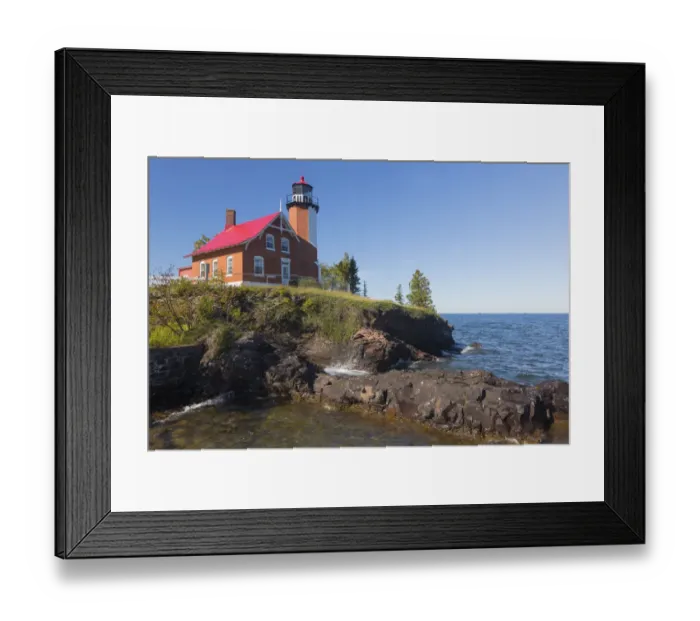 Framed Print : MI, Keweenaw Peninsula, Eagle Harbor Lighthouse, 1871