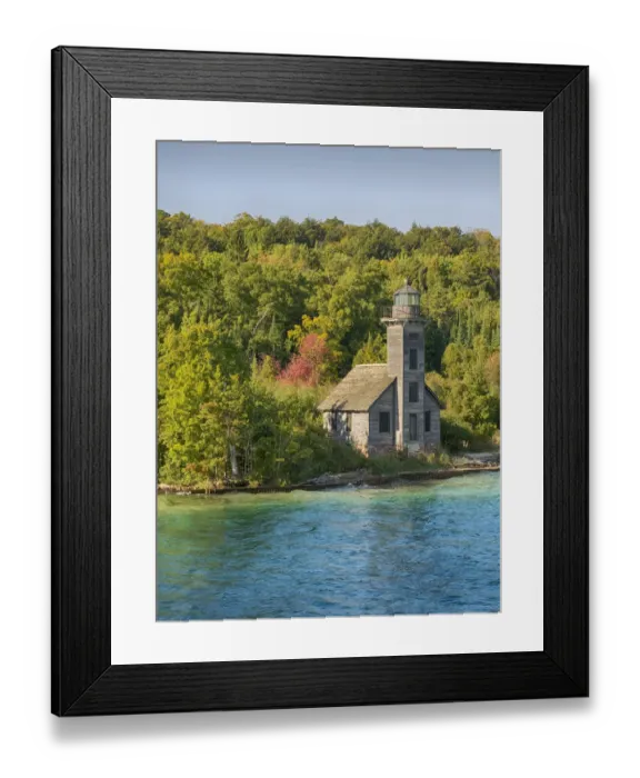 Framed Print : MI, Munising, Grand Island, East Channel Lighthouse
