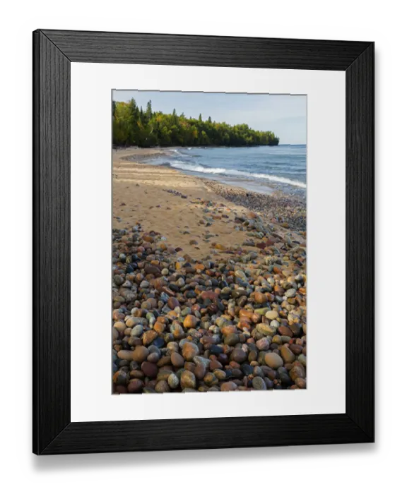 Framed Print : Michigan, Pictured Rocks National Lakeshore, Au Sable Point and Lake Superior
