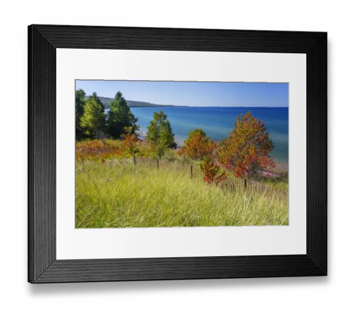 Framed Print : Michigan, Keweenaw Peninsula, Great Sand Bay, view of Lake Superior