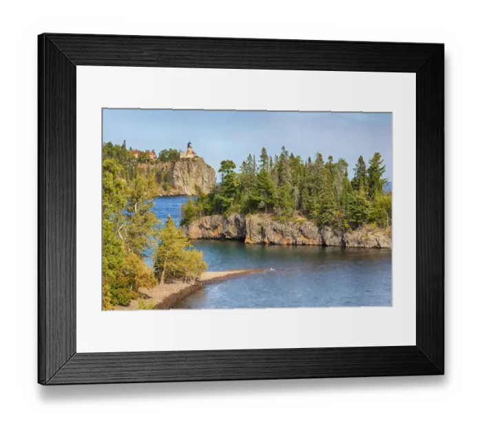 Framed Print : MN, Lake Superior North Shore, Split Rock Lighthouse; 1910