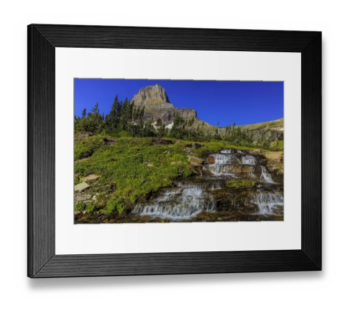 Framed Print : Oberlin Creek with Mount Clements at Logan Pass in Glacier National Park, Montana, USA Framed Print : Oberlin Creek with Mount Clements at Logan Pass in Glacier National Park, Montana, USA