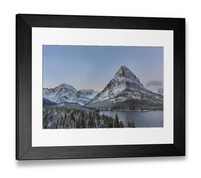 Framed Print : Grinnell Point and Mount Gould over Swiftcurrent Lake in ealry winter in Glacier National Park Framed Print : Grinnell Point and Mount Gould over Swiftcurrent Lake in ealry winter in Glacier National Park