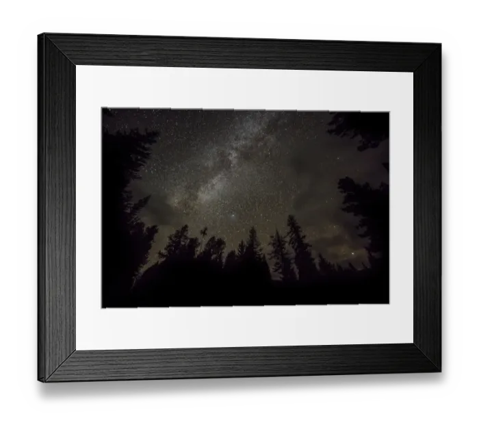 Framed Print : A sky full of stars in the forest in Glacier National Park, Montana, USA Framed Print : A sky full of stars in the forest in Glacier National Park, Montana, USA