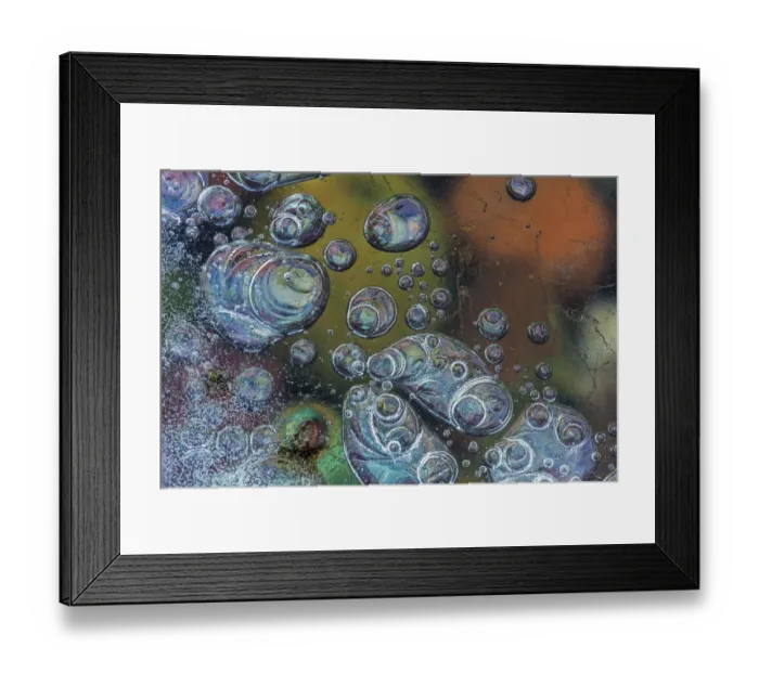 Framed Print : Macro of bubbles forming under ice along the edge of Lake McDonald in Glacier National Park Framed Print : Macro of bubbles forming under ice along the edge of Lake McDonald in Glacier National Park