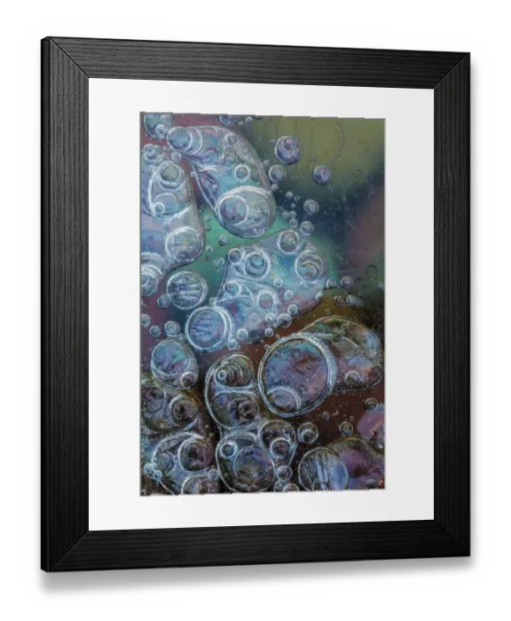 Framed Print : Macro of bubbles forming under ice along the edge of Lake McDonald in Glacier National Park Framed Print : Macro of bubbles forming under ice along the edge of Lake McDonald in Glacier National Park
