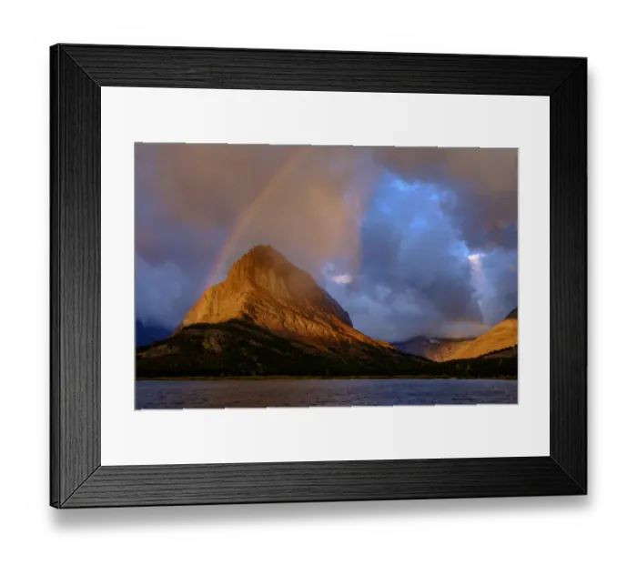 Framed Print : USA, Montana, Glacier National Park, Grinnell Mountain, sunrise, rainbow Framed Print : USA, Montana, Glacier National Park, Grinnell Mountain, sunrise, rainbow