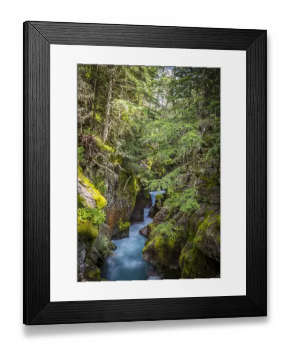 Framed Print : Avalanche Creek, Landscape, Flume, stream Framed Print : Avalanche Creek, Landscape, Flume, stream