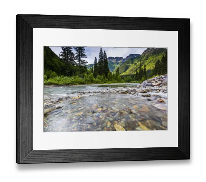 Framed Print : Stream, Rocks, Rushing Water, Glacier National Park, Montana Framed Print : Stream, Rocks, Rushing Water, Glacier National Park, Montana