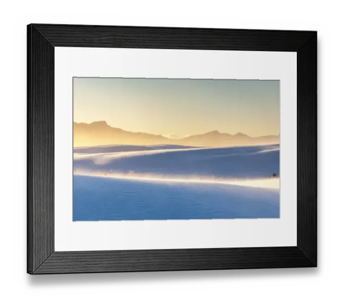 Framed Print : USA, New Mexico, White Sands National Monument. San Andres Mountains and wind-blown dunes