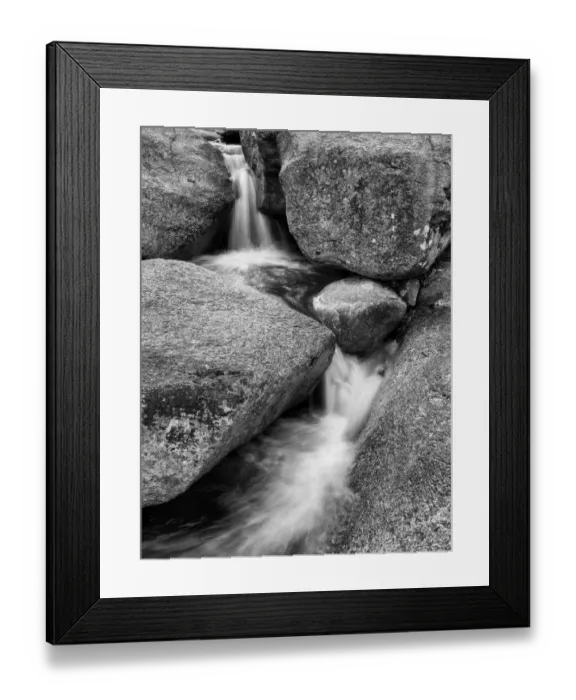Framed Print : USA, New Hampshire, White Mountains, Lucy Brook flows past granite rock