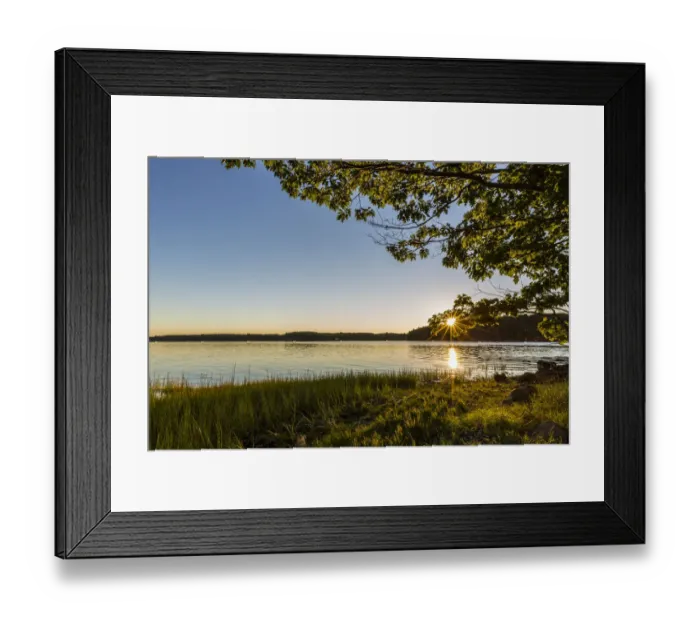 Framed Print : Dawn breaks over Great Bay at Adams Point in Durham, New Hampshire
