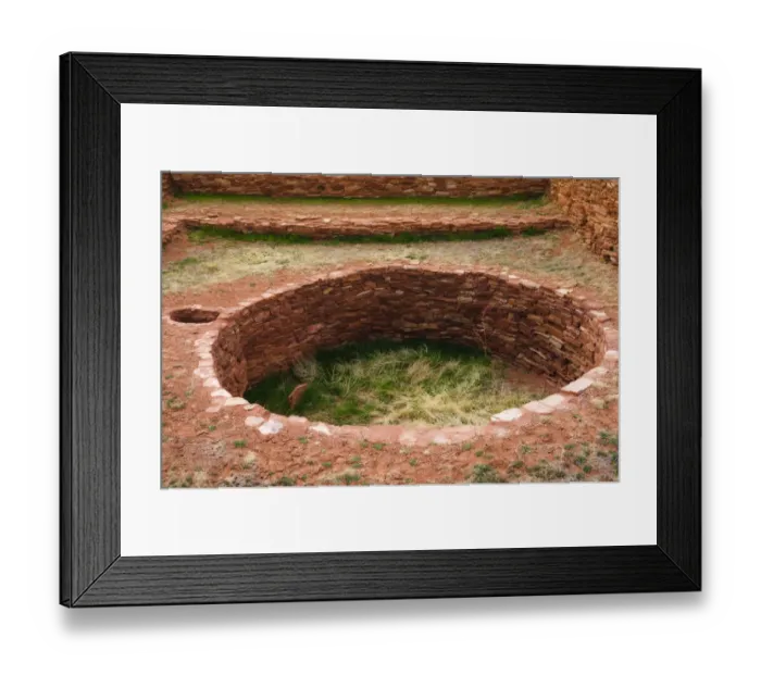 Framed Print : Kiva at Abo Ruins, Salinas Pueblo Missions National Monument. New Mexico, USA
