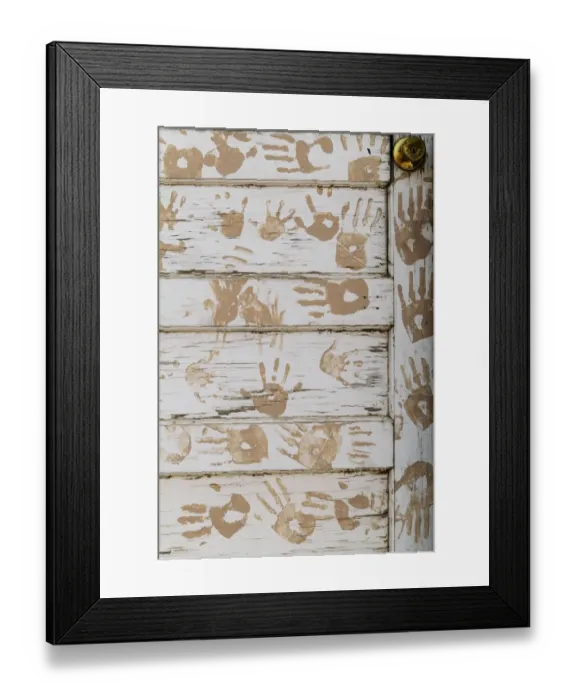 Framed Print : Taos Pueblo, New Mexico, United States. Handprint door detail Framed Print : Taos Pueblo, New Mexico, United States. Handprint door detail