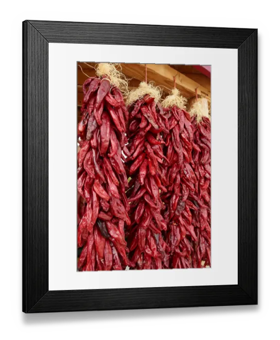 Framed Print : Hatch, New Mexico, United States. Red chiles hang out to dry Framed Print : Hatch, New Mexico, United States. Red chiles hang out to dry