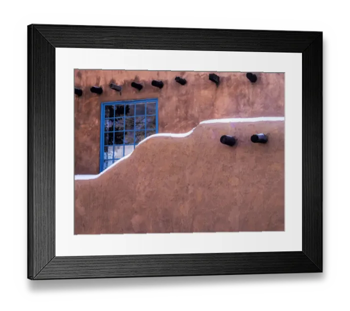 Framed Print : North America; USA; New Mexico; Sant Fe; Adobe structure with protruding vigas and Snow Framed Print : North America; USA; New Mexico; Sant Fe; Adobe structure with protruding vigas and Snow