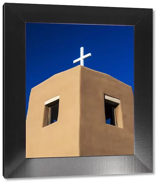 North America; USA; New Mexico; Exterior facade of Sacred Heart Church in Nambe New Mexico