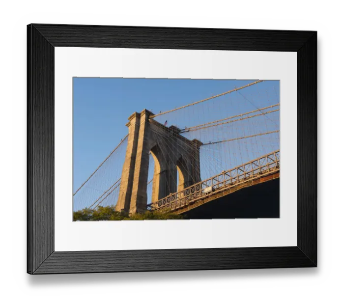 Framed Print : The south tower of the iconic Brooklyn Bridge, New York City, New York