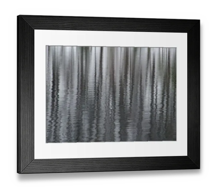 Framed Print : USA, New York State. Abstract reflection of winter trees Framed Print : USA, New York State. Abstract reflection of winter trees