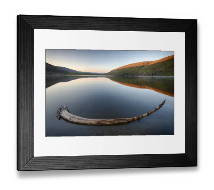Framed Print : USA, New York State. Early spring morning on Labrador Pond