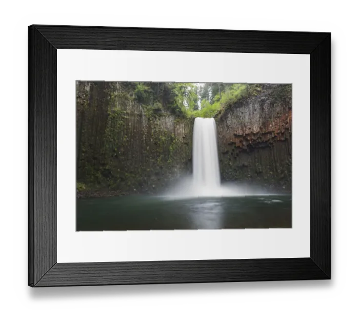 Framed Print : USA, Oregon. Abiqua Falls plunges into large pool