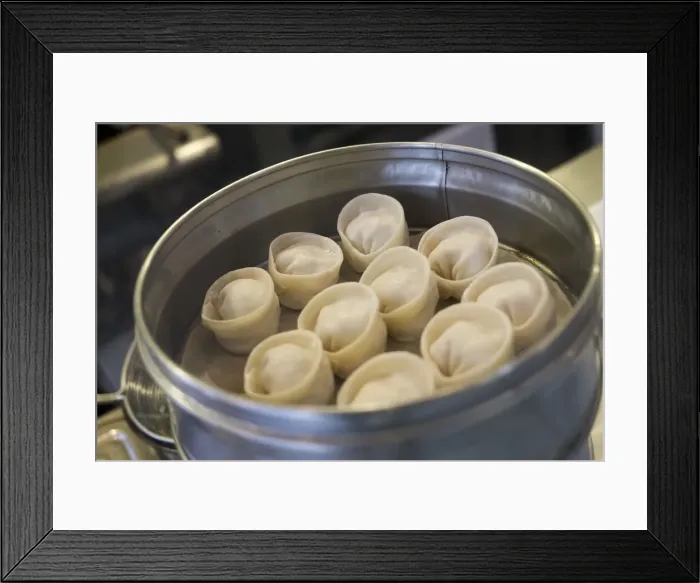 Framed Print : Korean mandu dumpling, New York City, New York, USA Framed Print : Korean mandu dumpling, New York City, New York, USA