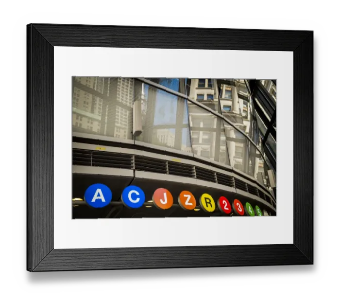 Framed Print : Entrance to a subway station, New York City, NY. USA