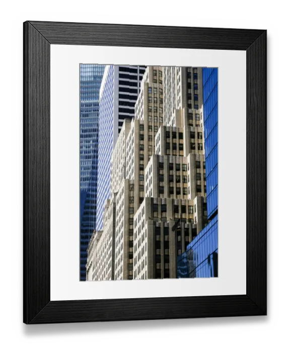Framed Print : Skyscrapers in downtown New York City, NY. USA