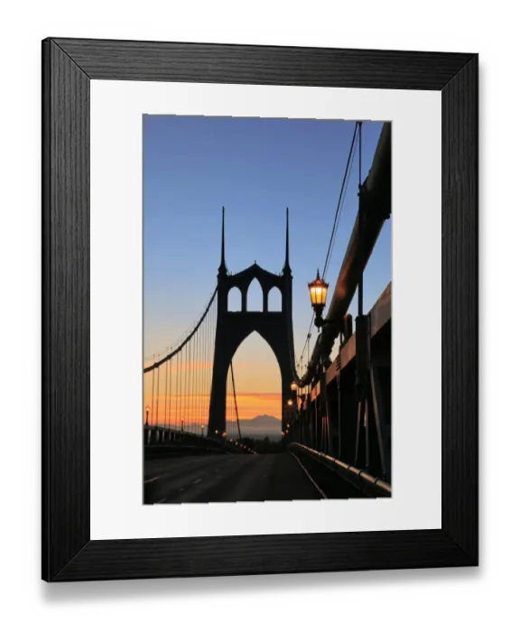 Framed Print : USA, Oregon, Portland. St Johns Bridge at sunrise Framed Print : USA, Oregon, Portland. St Johns Bridge at sunrise