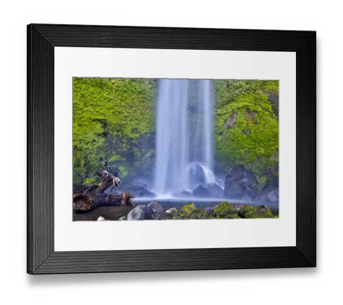 Framed Print : United States, Oregon, Columbia River Gorge, Elowah Falls Cascading on the Rocks