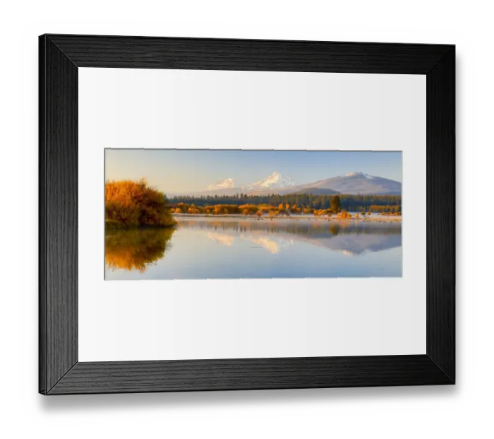 Framed Print : United States, Oregon, Bend, Black Butte Ranch, Fall Foliage and Cascade Mountains