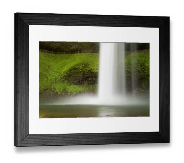 Framed Print : USA, Oregon, Silver Falls State Park. South Falls splashes into pool