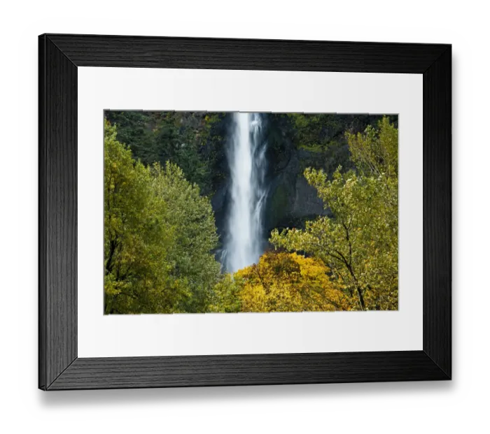 Framed Print : autumn, Multnomah Falls, Columbia Gorge, Oregon, USA