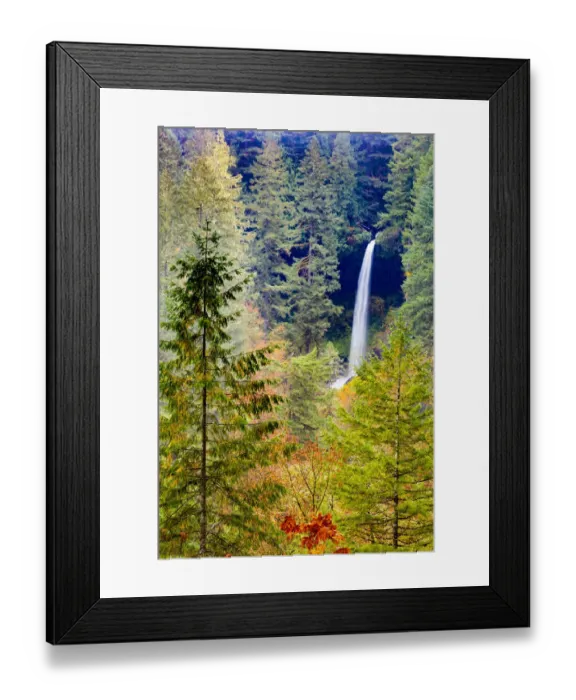 Framed Print : United States, Oregon, Silver Falls State Park, Falls amongs the Fall Foliage Framed Print : United States, Oregon, Silver Falls State Park, Falls amongs the Fall Foliage
