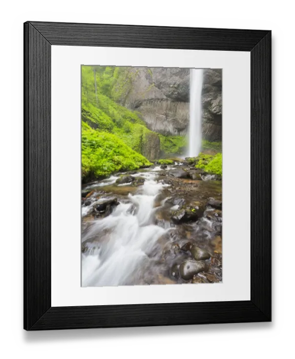 Framed Print : OR, Columbia River Gorge National Scenic Area, Latourell Creek and Falls