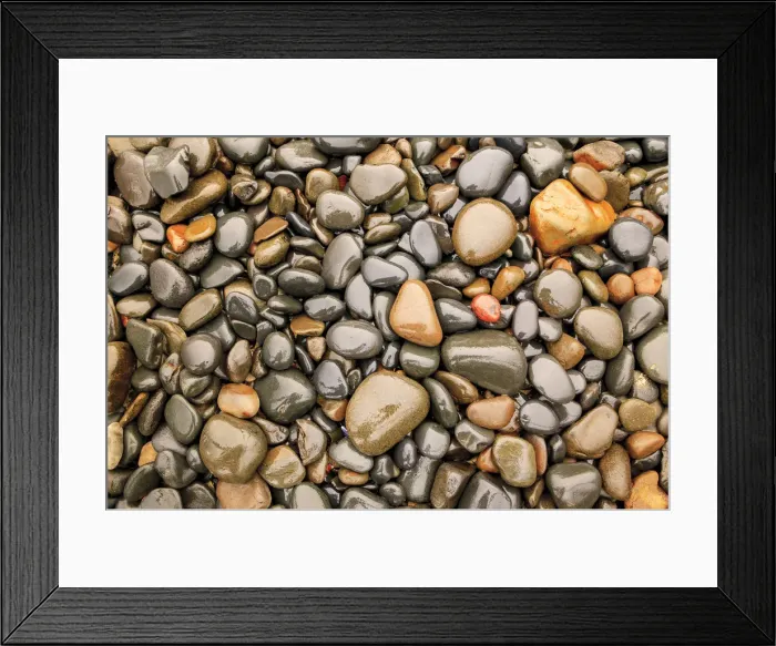 Framed Print : Close-up of beach rocks, Oregon
