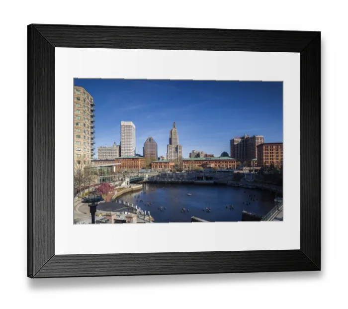 Framed Print : USA, Rhode Island, Providence, city skyline from Waterplace Park Framed Print : USA, Rhode Island, Providence, city skyline from Waterplace Park
