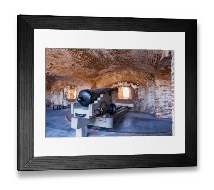 Framed Print : Cannon battery at Historic Fort Sumter National Monument, Charleston, South Carolina