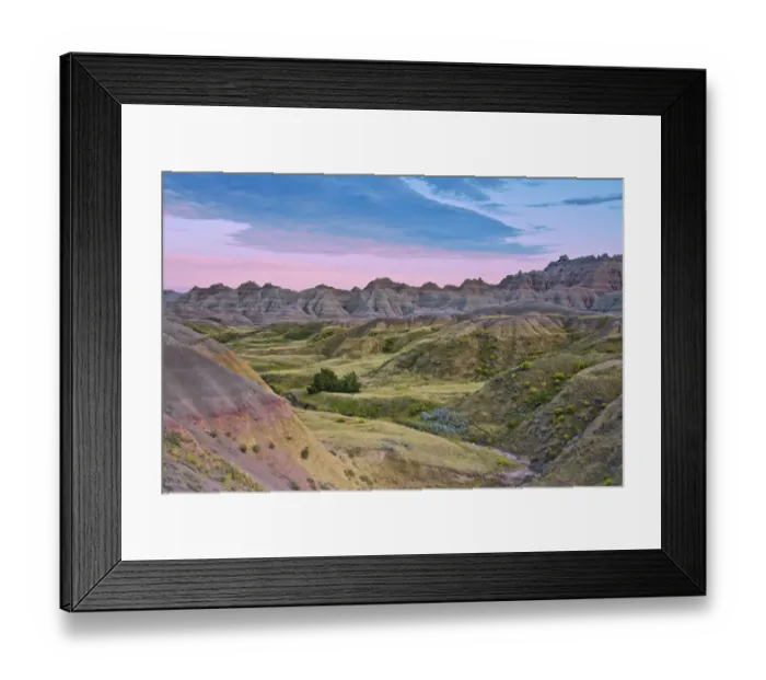 Framed Print : pink sunset, Badlands Loop Road, Badlands National Park, South Dakota, USA, sunset Framed Print : pink sunset, Badlands Loop Road, Badlands National Park, South Dakota, USA, sunset
