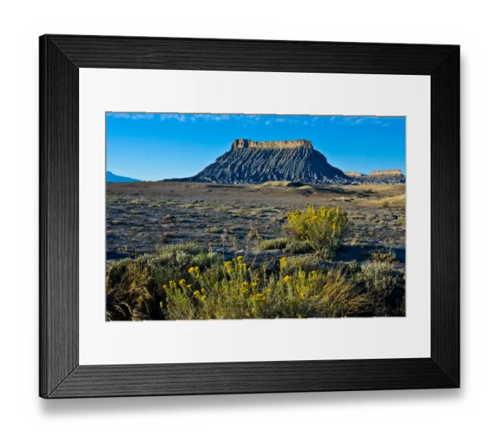 Framed Print : North America, USA, Utah, Caineville, Factory Butte from Coal Mine Road