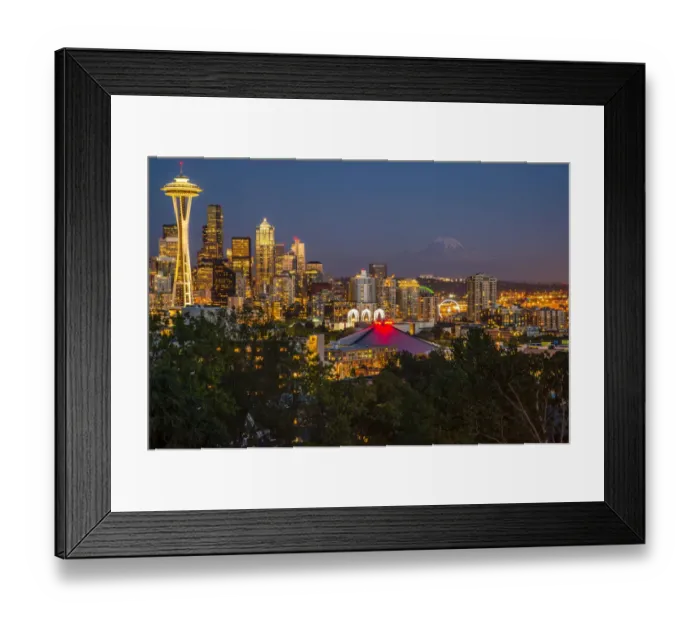 Framed Print : USA, Washington, Seattle, Night Scene, Mount Rainier Framed Print : USA, Washington, Seattle, Night Scene, Mount Rainier