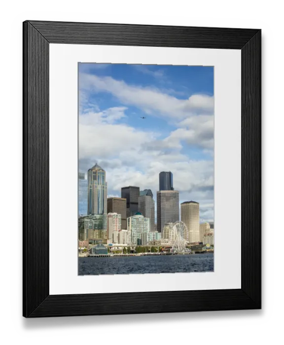 Framed Print : United States, Washington, Seattle. Skyline from Elliott Bay Framed Print : United States, Washington, Seattle. Skyline from Elliott Bay