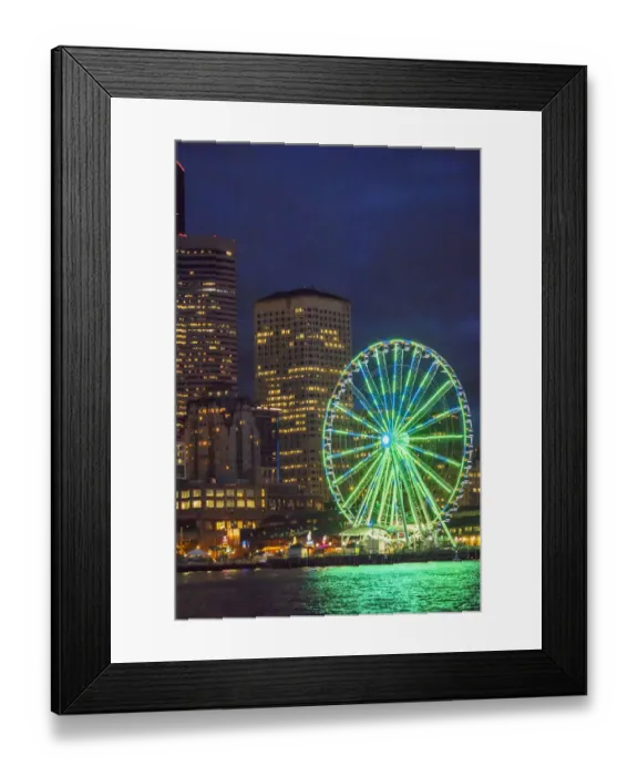 Framed Print : United States, Washington, Seattle. The downtown skyline at dusk, seen from Elliott Framed Print : United States, Washington, Seattle. The downtown skyline at dusk, seen from Elliott