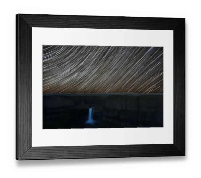 Framed Print : WA, Palouse Falls State Park, Palouse Falls, with star trail