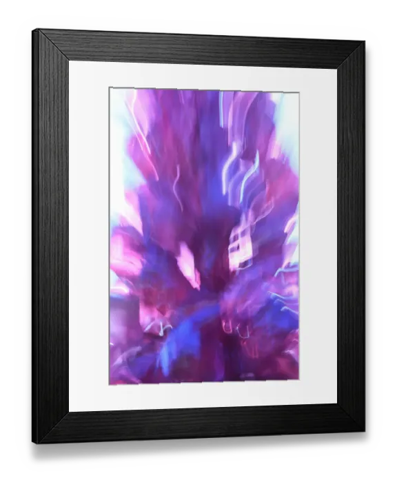 Framed Print : Colorful glass with blurred motion effect