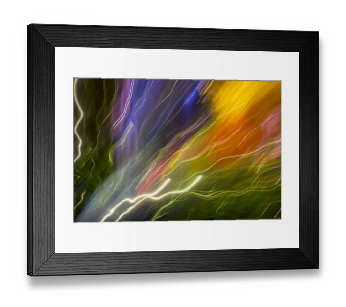 Framed Print : Colorful glass with blurred motion effect
