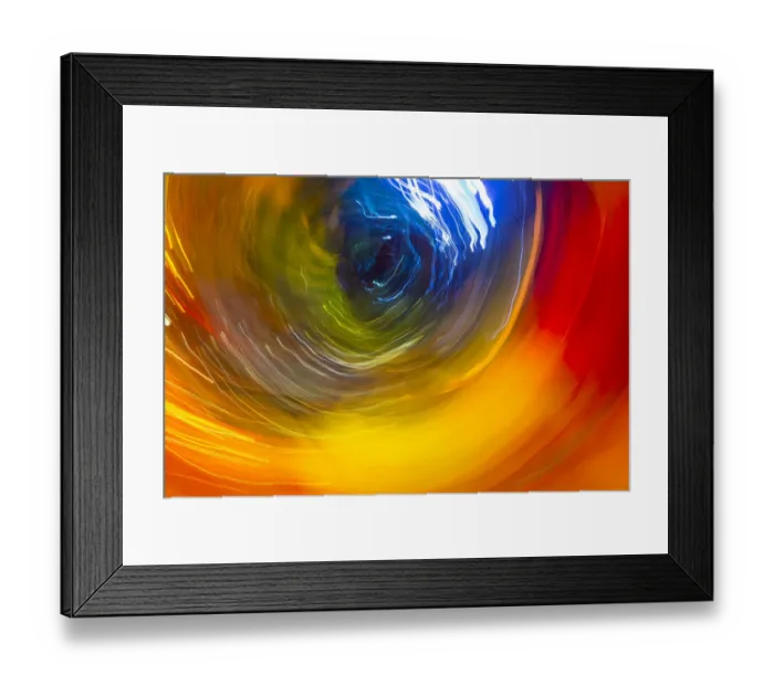 Framed Print : Colorful glass with blurred motion effect