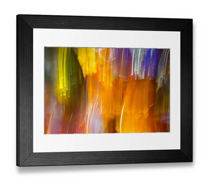 Framed Print : Colorful glass with blurred motion effect