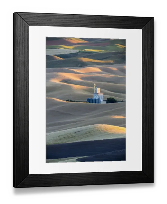 Framed Print : North America; USA; Washington State; Palouse Region; Whitman County Grain Silo s